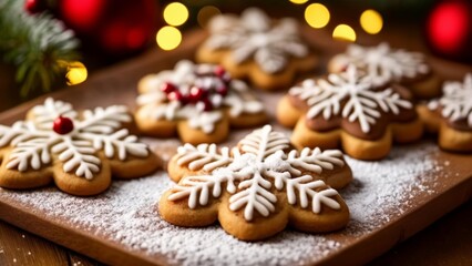 Wall Mural -  Sweet snowflakes for a festive treat