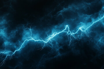 Blue Lightning on a Black Background