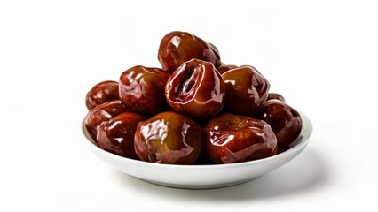 Wall Mural -  Deliciously plump shiny dates in a bowl