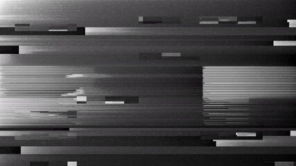 Wall Mural - black and white glitch transition with distorted effect