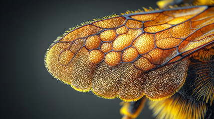 Poster - Macro shot of a bumblebeeâ€™s wings,