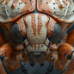 Poster - Detailed macro view of a beetleâ€™s body,