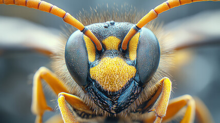 Aufkleber - Macro view of a waspâ€™s body,