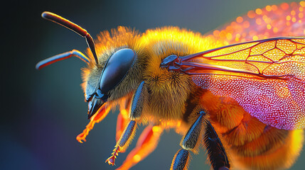 Aufkleber - Macro shot of a bumblebeeâ€™s wings,