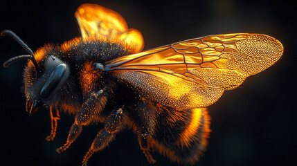 Aufkleber - Macro shot of a bumblebeeâ€™s wings,