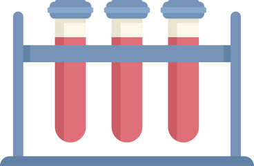 Poster - set of laboratory test tubes containing blood samples are sitting in a test tube rack