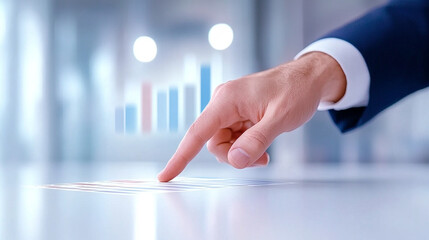 business professional analyzing financial data on a clean desk