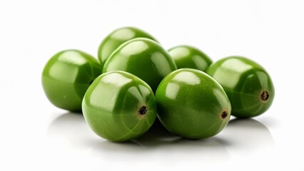 Wall Mural -  Fresh glossy green olives ready to be savored