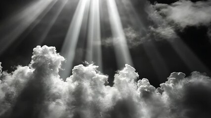Poster - Sunlight pierces the dark atmosphere, creating a stunning display of light and shadow on the clouds in the afternoon
