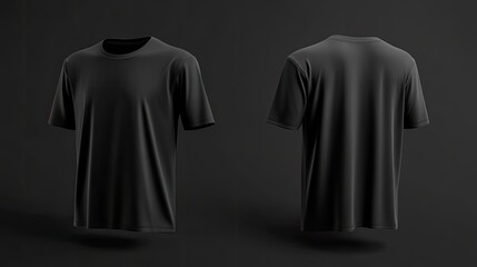 T-shirt mockup front and back views plain tshirt design presentation for print 3D rendering 3D illustration / man