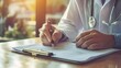 © Art Fusion - doctor hand taking notes at clinic