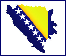 Bosnia and Herzegovina Flag Design and Bosnia and Herzegovina Map Design