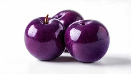 Poster -  Vibrant purple apples fresh and shiny