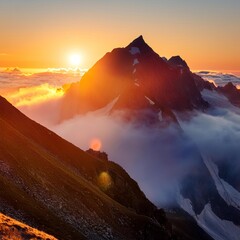 sunrise in the mountains