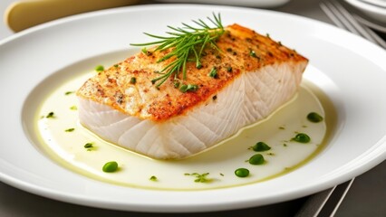 Canvas Print -  Deliciously seasoned fish fillet ready to be savored