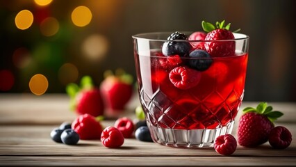 Canvas Print -  Fresh fruit cocktail ready to serve