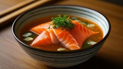 Canvas Print -  Delicious seafood soup ready to be savored