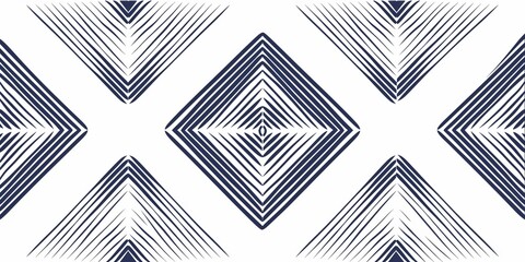 Poster - Blue and white design featuring squares and triangles. The design has a modern and minimalist feel to it