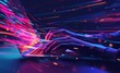 © panumas - Person is typing on a laptop with a colorful background. Concept of creativity and productivity, as the person is using the laptop to work or create something