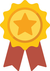 Poster - golden award ribbon with star showing quality guarantee and prize