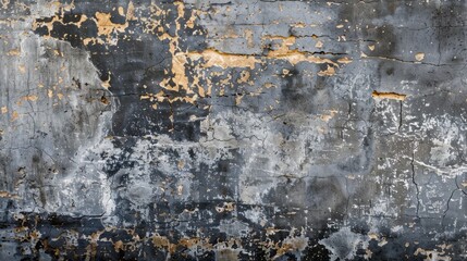 Poster - A wall with a lot of cracks and peeling paint