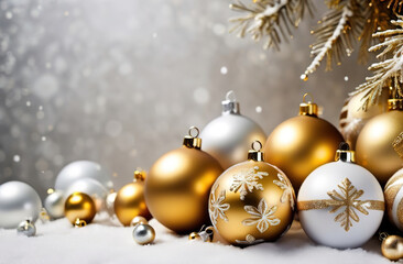 A White And Silver And Gold Christmas Decorations At 27-9-2024