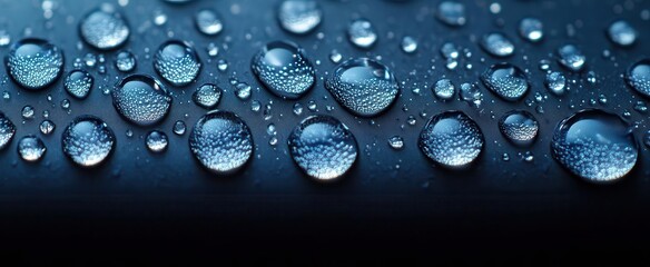 closeup of water drops on a light surface with realistic droplets reflecting light creating an abstract wallpaper filled with fresh textures