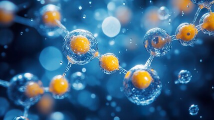 Wall Mural - abstract 3d render of a cell structure