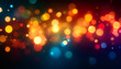 © assia - blur light overlay lens flare filter defocused sparkles festive gleam leak bokeh rainbow orange red blue green color rays glow on dark night abstract background
