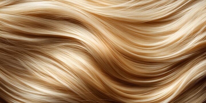 close-up of beautiful blonde hair, flowing texture background