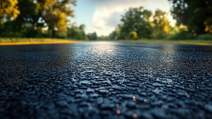 Sticker - Wet Asphalt Road After Rain - Nature Photography