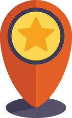 Poster - orange location pin is pointing at a favorite destination marked by a star