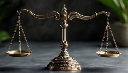 Close-up of a balance scale symbolizing ethics and justice, evoking a sense of fairness and moral integrity