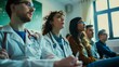 © VK Studio - Medical students, attentive and engaged, listen intently during a lecture, capturing the essence of medical education and dedication.
