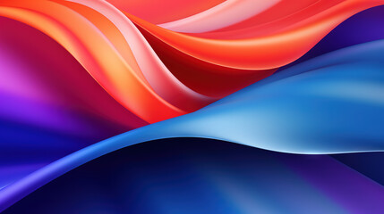 Poster - Vibrant abstract blue and purple waveform with fluid motion and colorful gradients