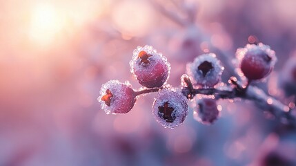 Canvas Print -   A close-up of a plant with water droplets on its leaves, surrounded by the sun in the background