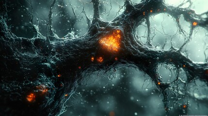 Wall Mural - intricate neural network: a 3d rendering of the brain's complexity