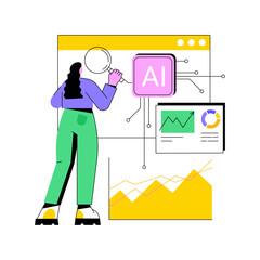 Poster - AI-Powered Predictive Marketing Insights abstract concept vector illustration.