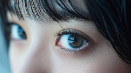 Close-up of asian eyes with natural beauty and detail