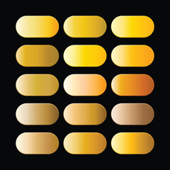 Wall Mural - 15 luxury gold gradients color collection for ui element