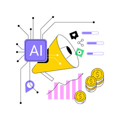 Poster - AI-Identified Social Media Sales Insights abstract concept vector illustration.