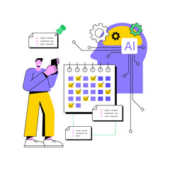 Poster - AI-Streamlined Sales Appointment Support abstract concept vector illustration.