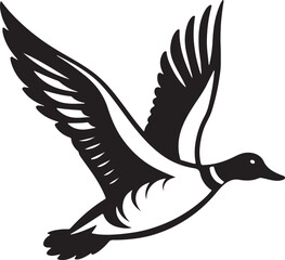 flying duck icon silhouette design vector art illustration
