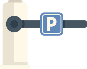 Poster - this vector illustration features an automatic parking gate system, controlling vehicle access and e