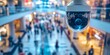 © Irina Ukrainets - A security camera watches over a busy shopping mall. This image captures the essence of surveillance in public spaces. Modern aesthetics blend with a bustling atmosphere. AI