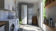 © Pixcellence - Modern Laundry Room Design with Water Heater and Storage