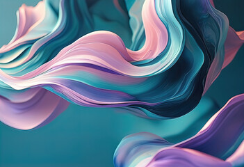 Canvas Print - Abstract background with twisted smooth waves, cool wallpaper for phone,