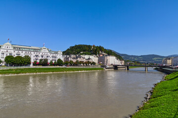 Beautifully laid out city on both sides of the river bank, Salzburg, Austria