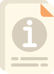 Poster - stacked documents with corner folded over and large information icon representing important data
