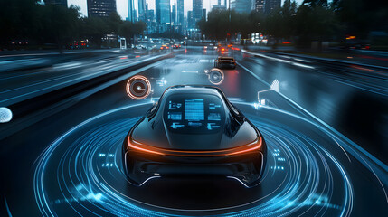 Wall Mural - autonomes driving concept